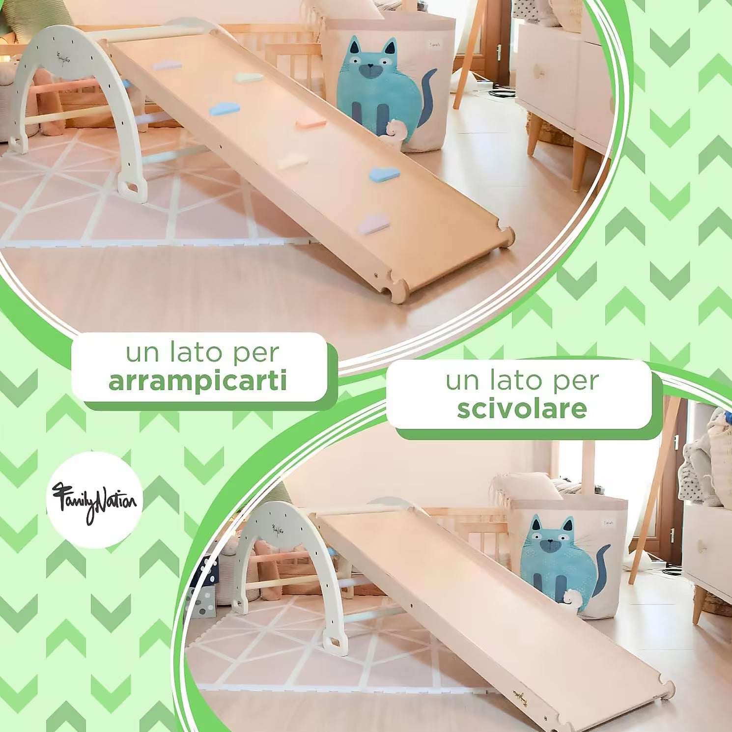 Family Nation Scivolo montessoriano Rainbow 2 in 1