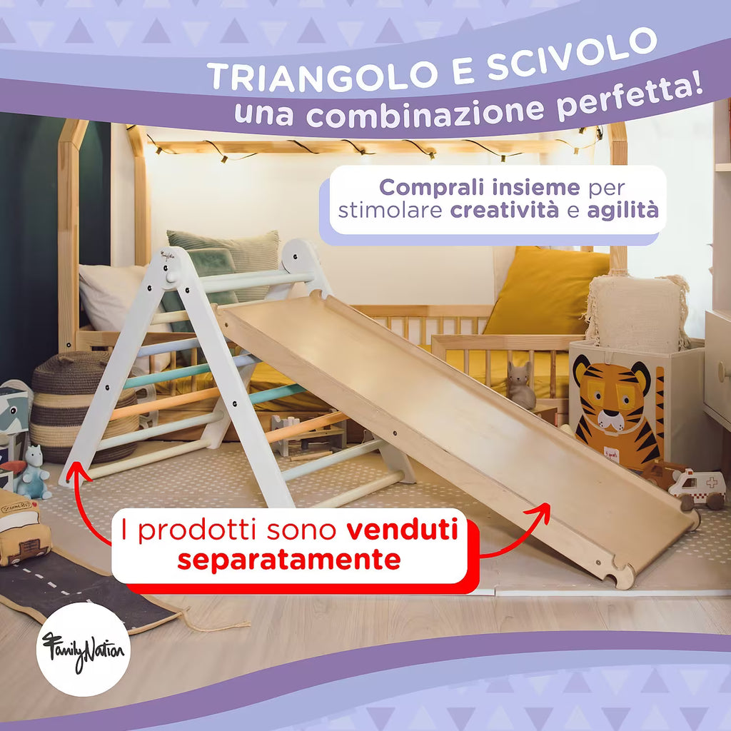 Family Nation Scivolo montessoriano Rainbow 2 in 1