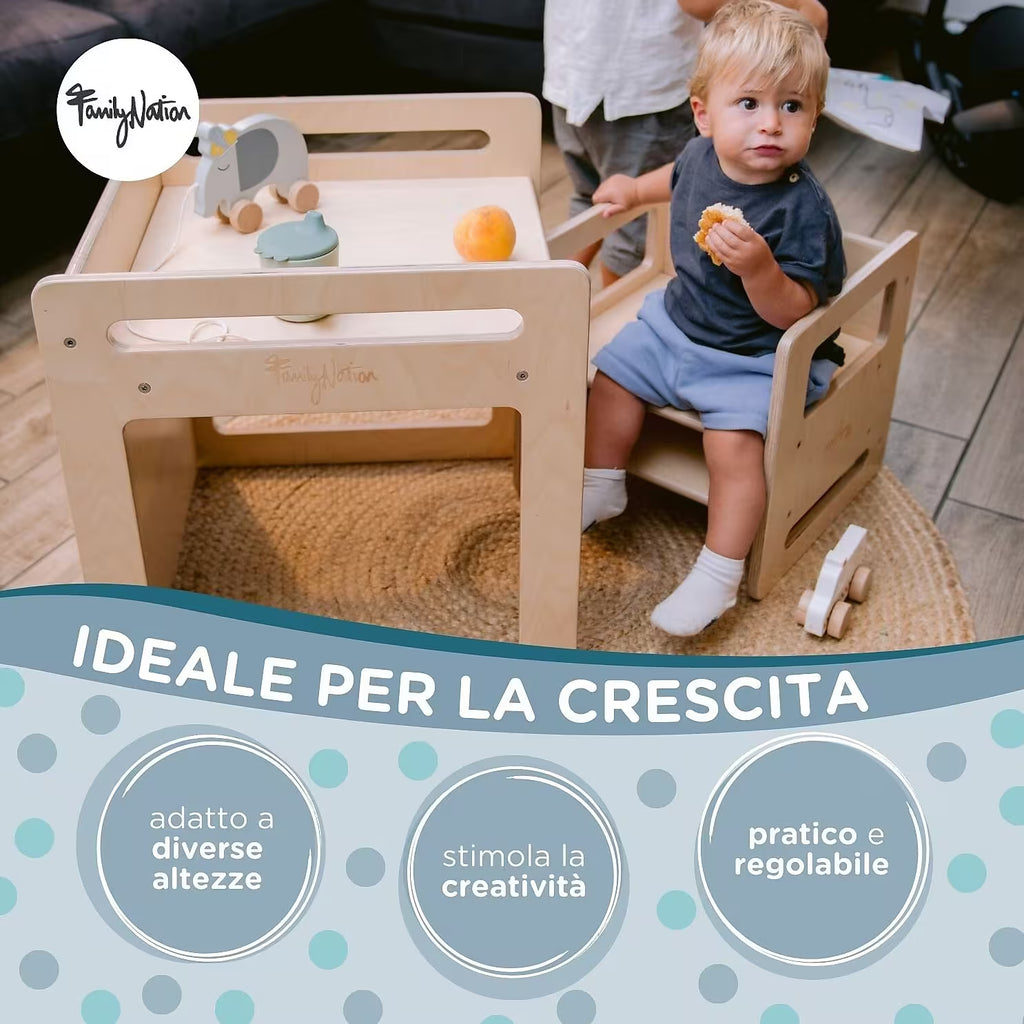 Family Nation Set Tavolo + Sedia Montessori Evolutivi