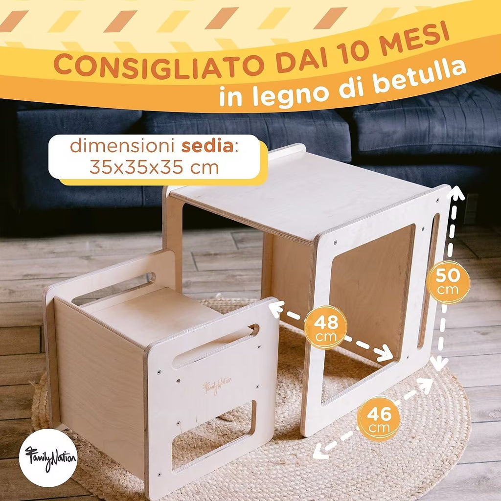 Family Nation Set Tavolo + Sedia Montessori Evolutivi