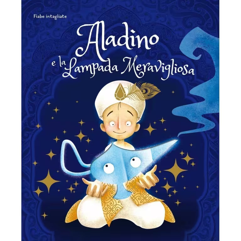 Copertina del libro illustrato Aladino e la lampada meravigliosa, fiaba da leggere dai 5 anni