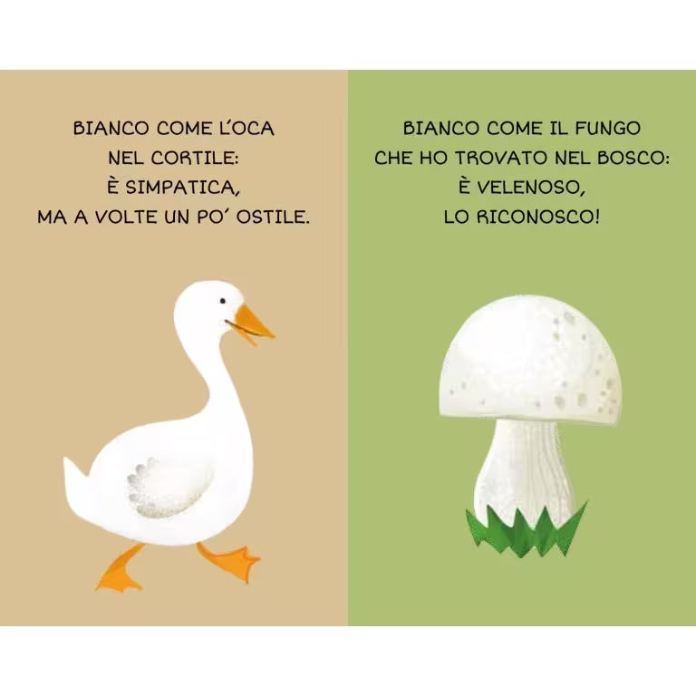Pagina illustrata con rime, libro colori bambini
