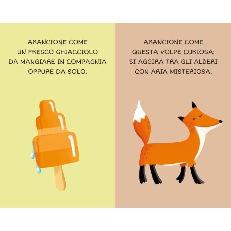 Libretto sui colori in primo piano, libro per imparare i colori