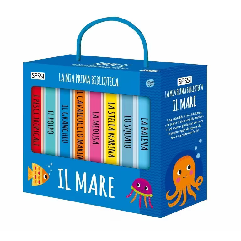 Valigetta Il mare, libri educativi bambini 2 anni con 8 libretti robusti