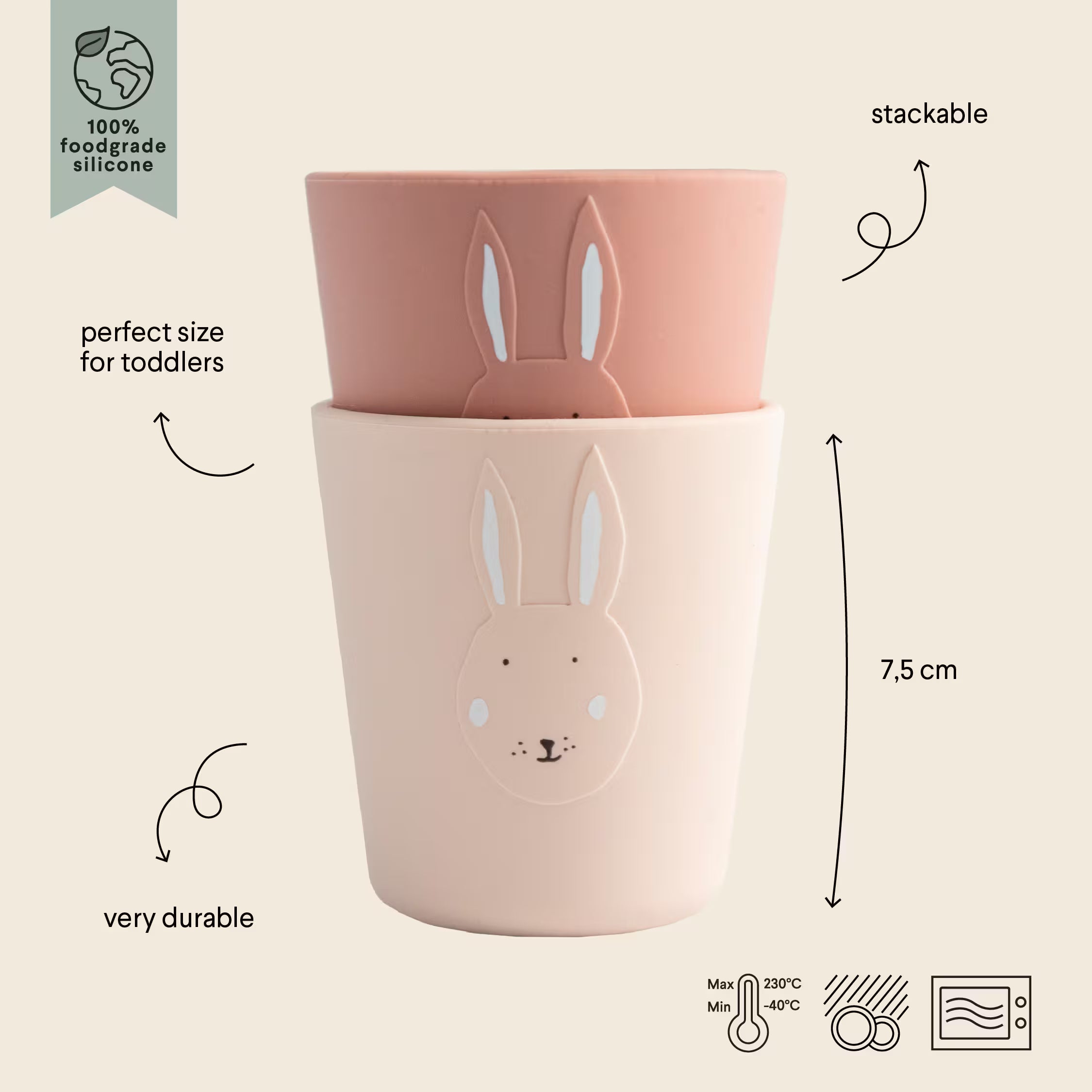 Trixie Set bicchieri silicone bambini
